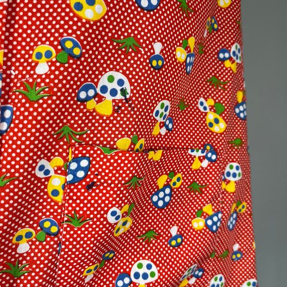 Vintage 60s / 70s Mushroom Novelty Print‎ Tunic Blouse Top Smock // Size Medium - Picture 5 of 5